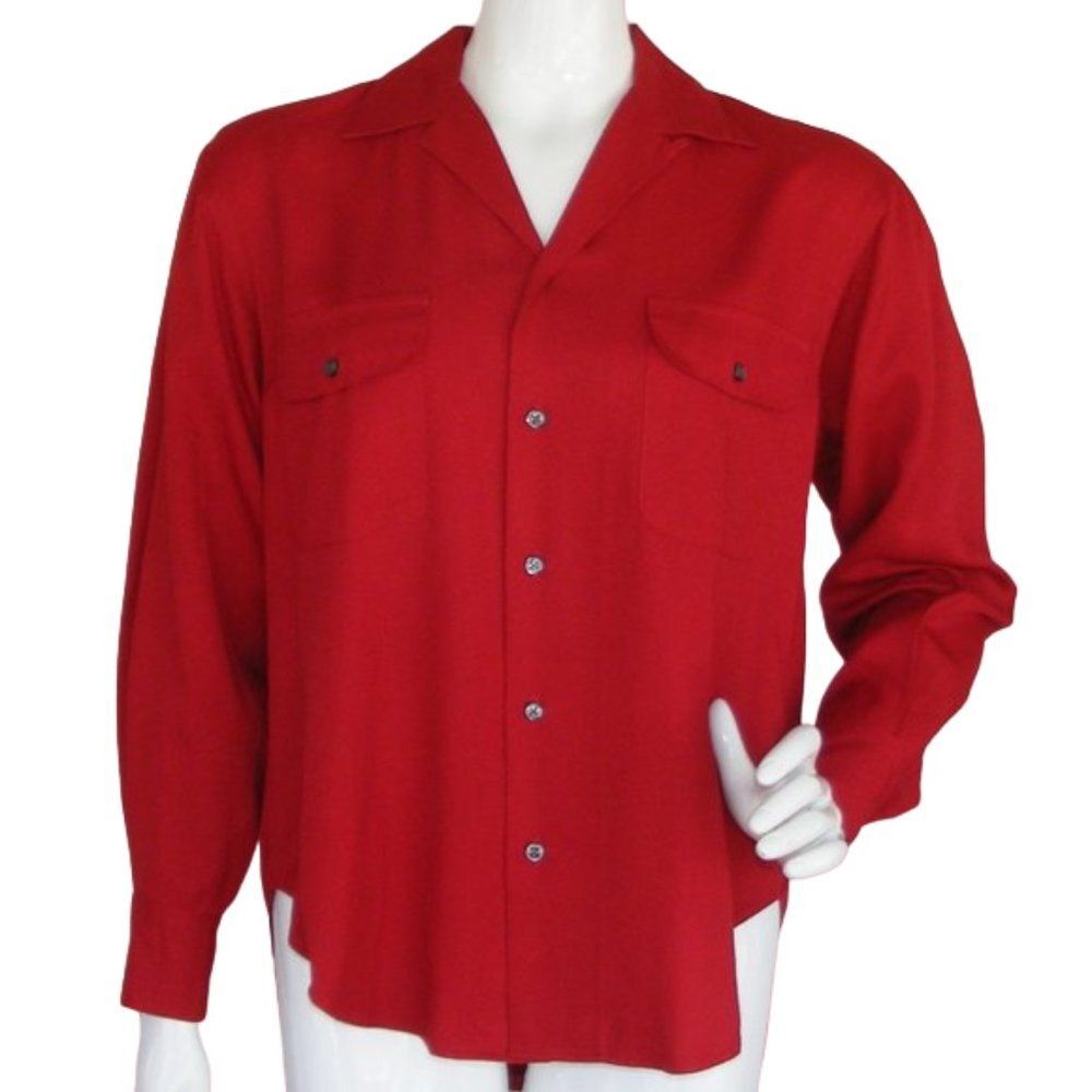Vintage RALPH LAUREN Blouse, 4, Red, Pockets, Button front, Pockets, COUNTRY